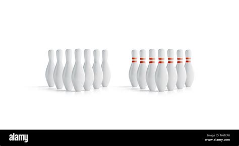 Blank White Bowling Skittles Set Mock Up Front View 3d Rendering