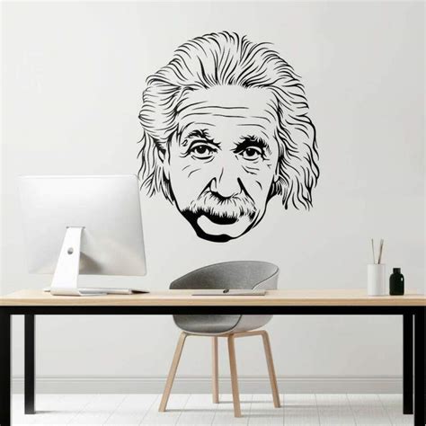 Adesivo De Parede Silhueta De Rosto De Albert Einstein Fran Adesivos