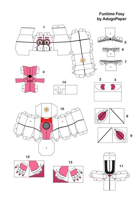 Funtime Foxy Part 1 Fnaf Crafts Paper Doll Template Paper Toys Template