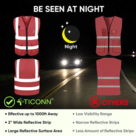 Snapklik TICONN Reflective Safety Vest High Visibility Class II