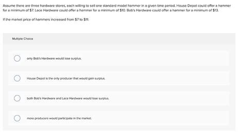 Solved Assume There Are Three Hardware Stores Each Willing Chegg