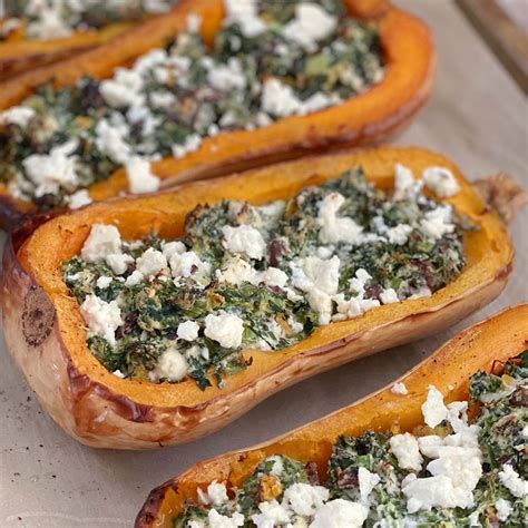 Spanakopita Stuffed Butternut Squash Heart Healthy Greek