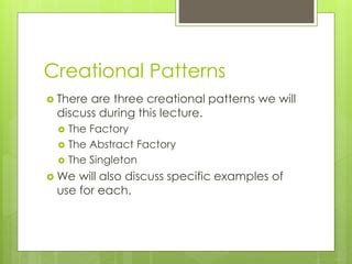 PATTERNS02 - Creational Design Patterns | PPT