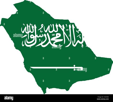 Saudi Arabia Flag In Map Saudi Arabia Map With Flag Map Of Saudi