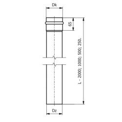 Rura Prosta Ø 80 mm 1 m do pieców na pellet Darco SPKP PIEC KOMIN