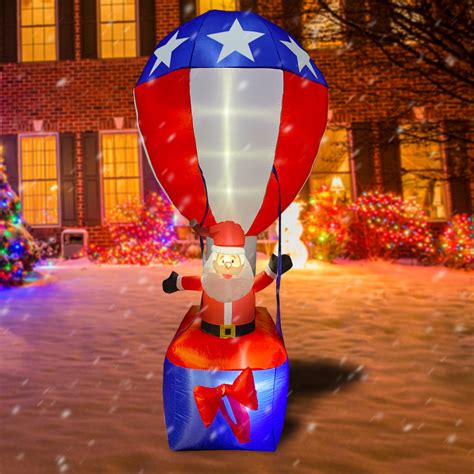 8ft Seasonblow Inflatable Christmas Hot Air Balloon Old Man Seasonblow