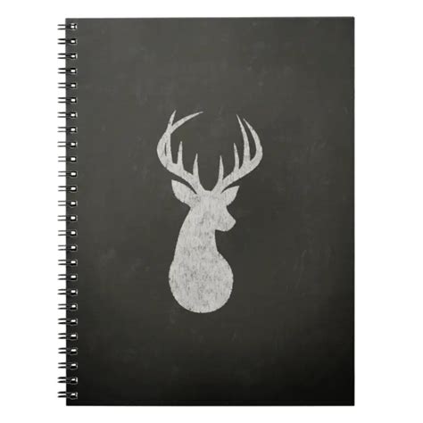 Deer With Antlers Chalk Drawing Notebook Zazzle