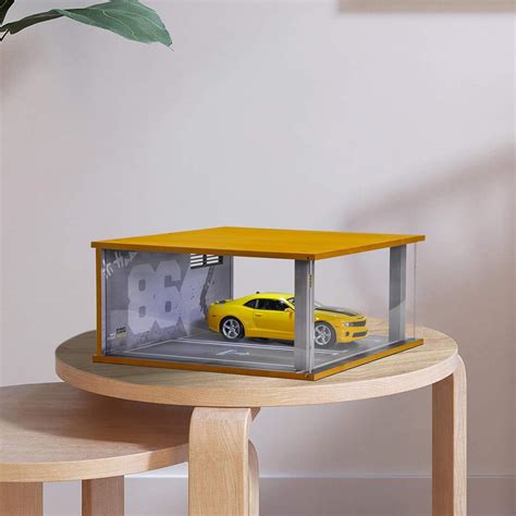 Cxiiuui Vitrina Hot Wheels A Escala Coche Garage Moldel Con Luz Led Y Cubierta Acr Lica De