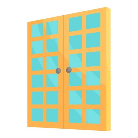 premium vector double room door icon cartoon illustration  door
