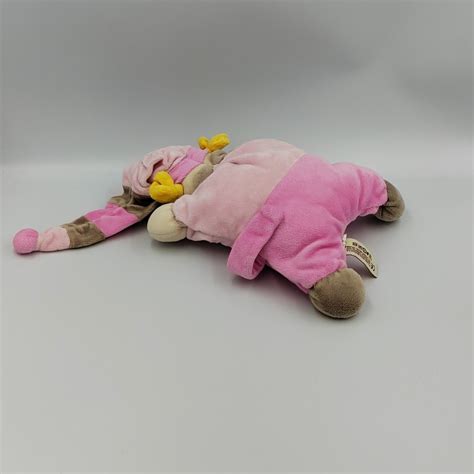 Doudou Semi Plat Lutin Fille Rose Beige Toiles Nicotoy