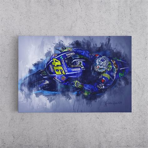 Valentino Rossi Canvas Wall Art Print Moto Gp Motorsport Art