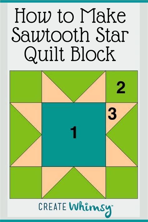 Sawtooth Star Quilt Block Pattern Create Whimsy