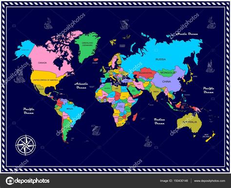 El mapa del mundo vector gráfico vectorial Caribia imagen 150430146