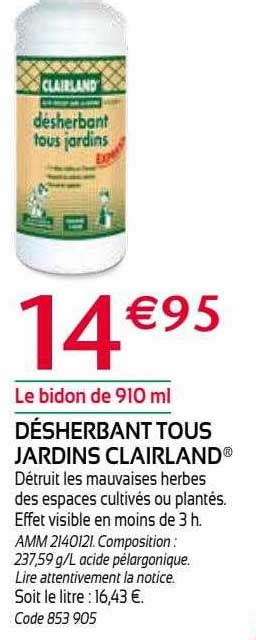 Promo D Sherbant Tous Jardins Clairland Chez Ragt Icatalogue Fr