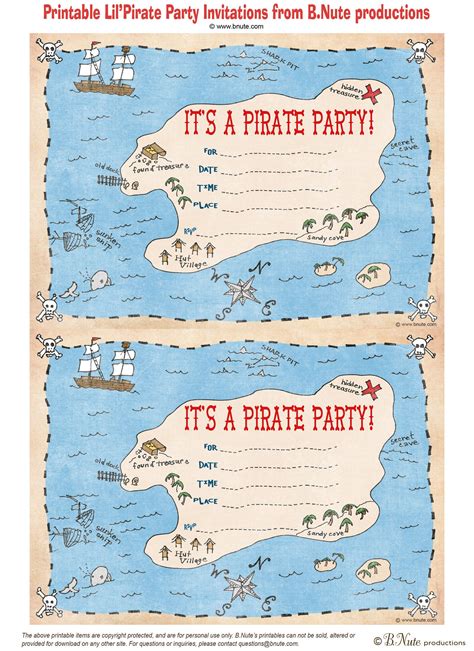 Free Printable Pirate Party Invitations Pirate Birthday Party Pirate