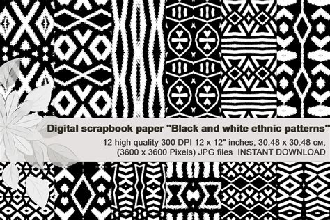 Black-White, Aztec Ethnic Patterns. Graphic by floraaplus · Creative ...