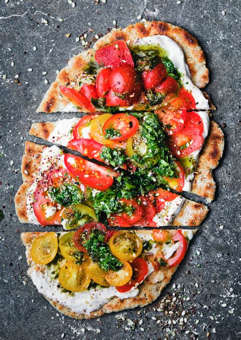 Oat Flour And Yogurt Flatbread With Spicy Green Sauce Tomatoes And Za Atar Recipe The Feedfeed