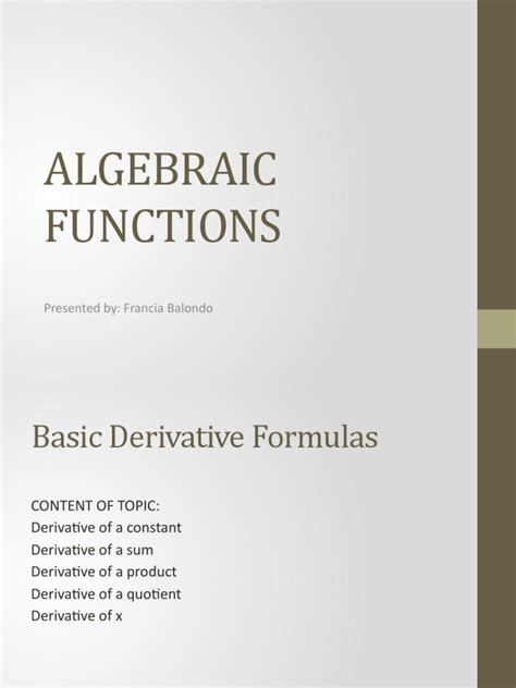 Algebraic Functions | PDF