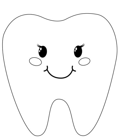 Desenhos de Dente Adorável para Colorir e Imprimir ColorirOnline