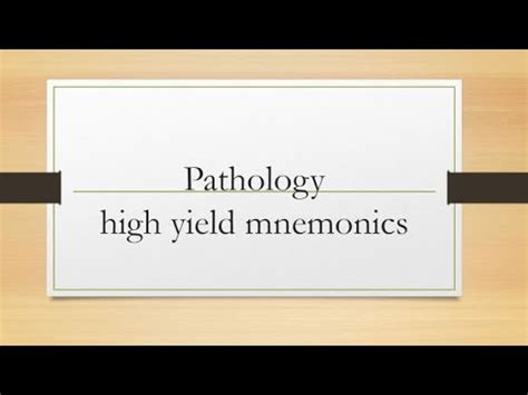 Pathology Must Know Mnemonics NEET PG Inicet FMGE USMLE MBBS YouTube