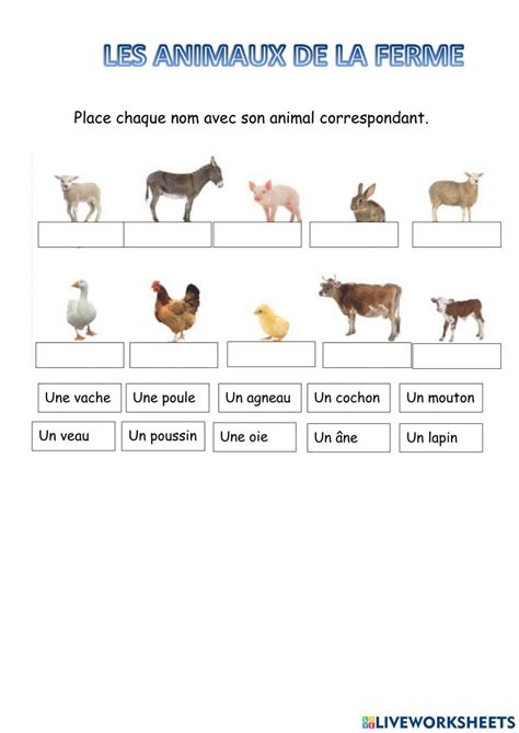 Les Animaux De La Ferme Online Exercise For