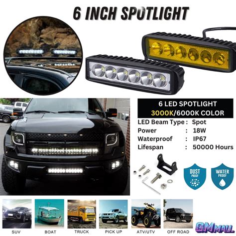 Inch Led W Spotlight Bar Sportlight Fog Lamp Work Light X