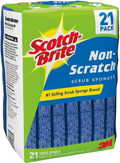 Scotch Brite Blue Non Scratch Scrub Sponges 21 Pack 3m Individually