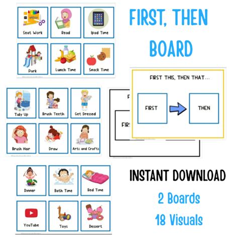 First Then Board | Visual Aid | Visual Schedule | ASD | Behaviour ...