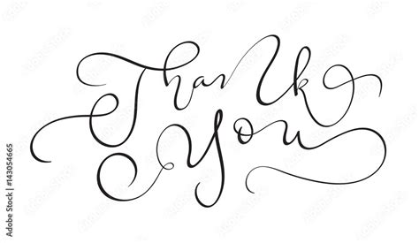 Hand Drawn Vintage Vector Text Thank You On White Background