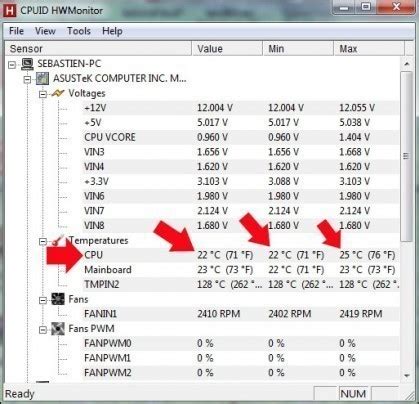 Temp Rature Du Processeur Logiciel Afficher Temp Rature Cpu Windows