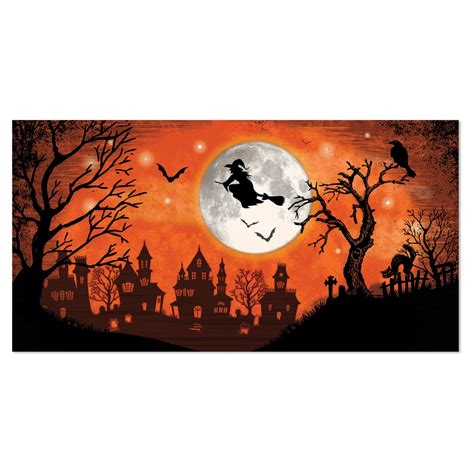 Witch Scene Setter Background Blackorange 5 In Indoor Decoration