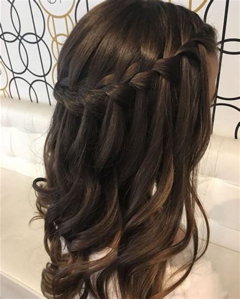 Pin On Hair Styles Waterfall Braid Hairstyle Waterfall Hairstyle Waterfall Braid With Curls