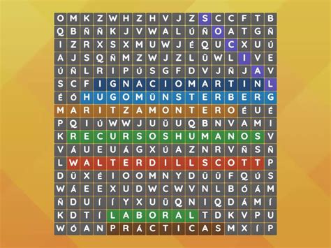 Sopa De Letras Trayectorias Laboral Social Wordsearch