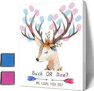 Amazon Misaidou Gender Reveal Fingerprint Canvas Buck Or Doe