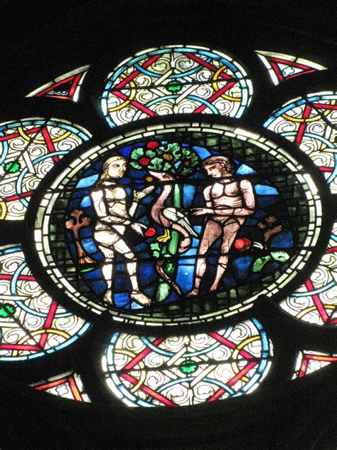 Edit Free Photo Of Notre Dame Paris France Stained Glass Adam And Eve