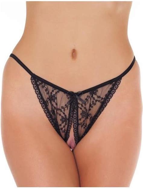 Amorable By Rimba Erotische String Sexy Tanga Slipje Met Open Kruis