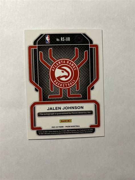 2021 22 Panini Prizm Jalen Johnson RS JJO Hawk RC Rookie Signatures