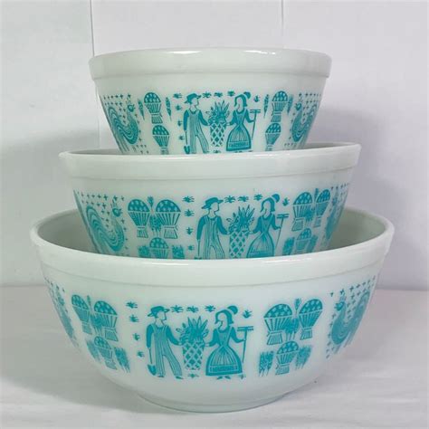 Pyrex Butterprint Amish Nesting Mixing Bowls 401 402 403 Set Etsy