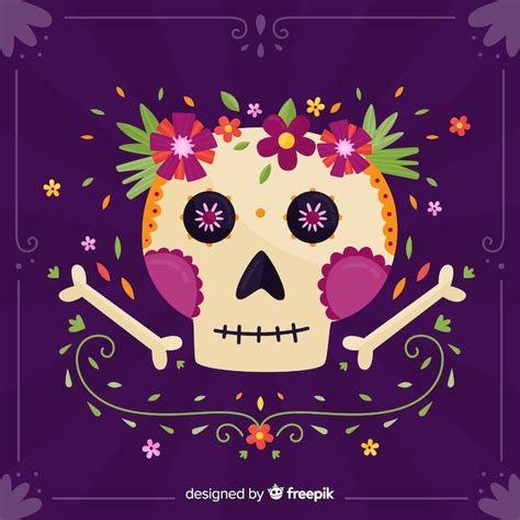 Design De Fond De Dia De Muertos Vecteur Gratuite