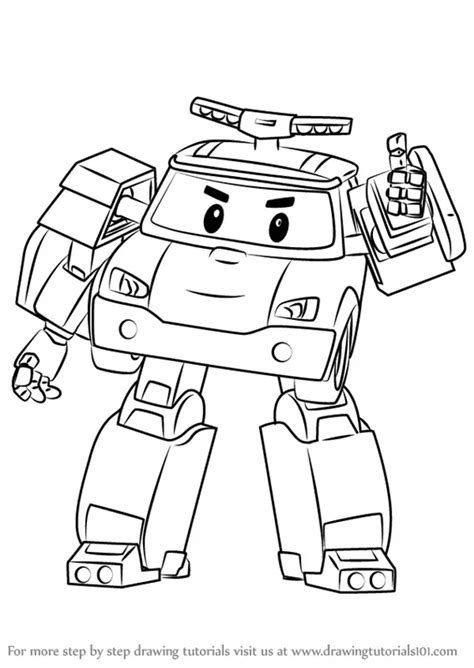 How to Draw Poli from Robocar Poli (Robocar Poli) Step by Step ...