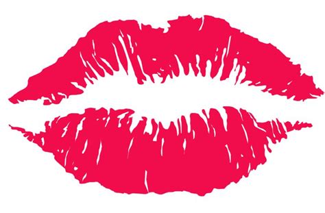 Lips Kiss Imprint Great PowerPoint ClipArt For Presentations