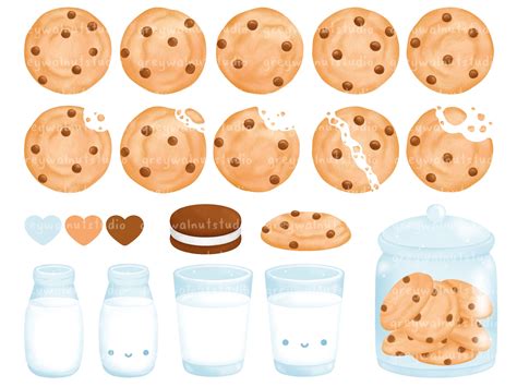 Milch Und Kekse Clipart Schokoladenkeks Keksdose Keks Etsy De