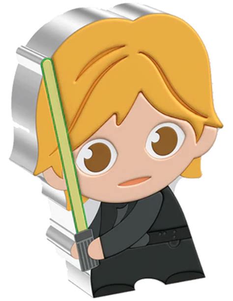 LUKE SKYWALKER Star Wars Return Of The Jedi Chibi 1 Oz Moneda Plata