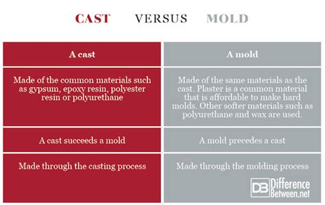 Difference Between Cast And Mold Difference Between Cast Vs Mold