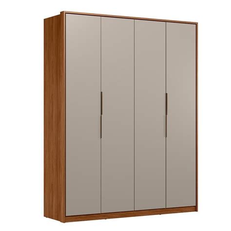 Guarda Roupa Casal Attore Portas Nogueira nude Prime Demartêz MadeiraMadeira