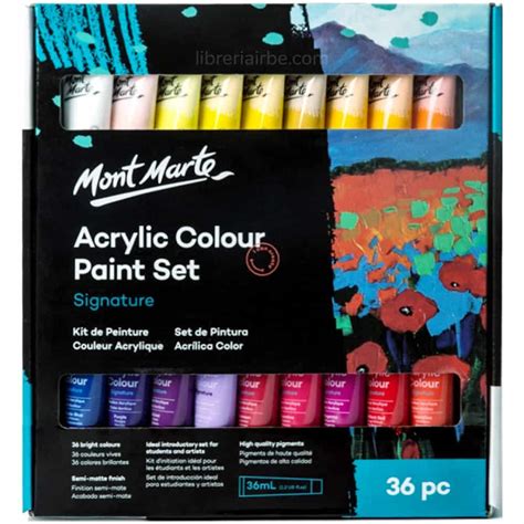 Set de Pintura Acrílica Mont Marte Signature con 36 Tubos de 36 ml