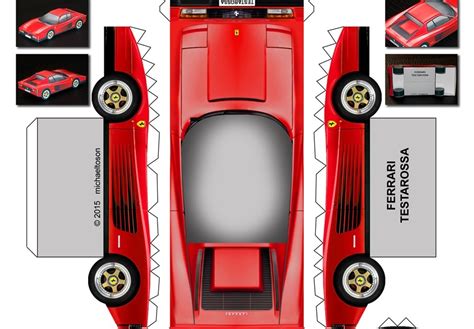 Sp Papel Modelismo Papercraft Ferrari Testarossa Paper Car