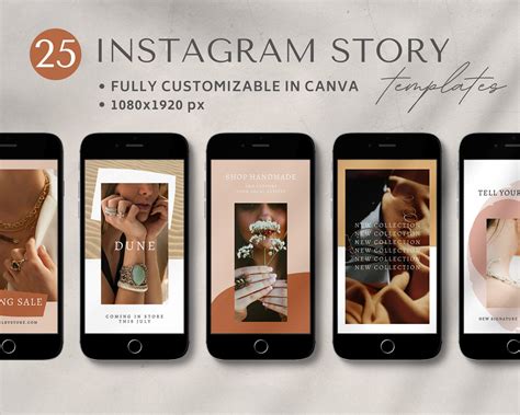 25 Instagram Story Templates Made In Canva Neutral Instagram Etsy