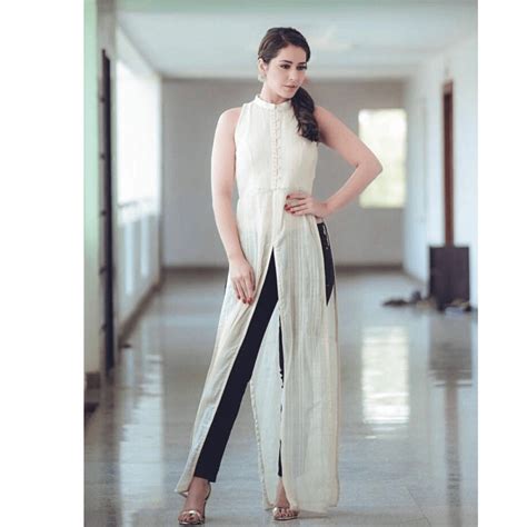 White Net High Slit Kurti