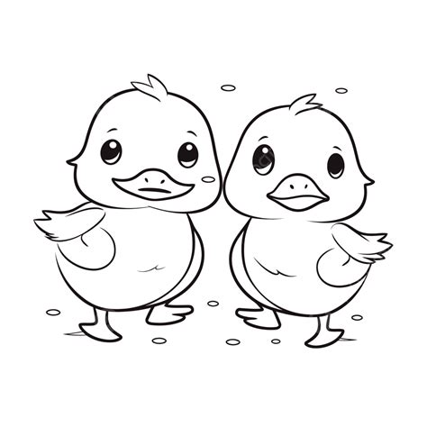 This Is A Picture Of Two Ducklings Coloring Page Outline Sketch Drawing